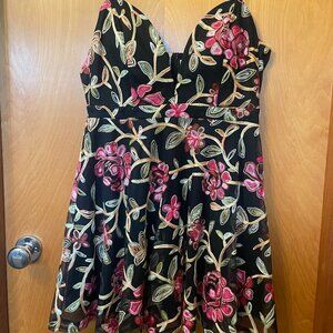 Luxxel Floral Embroidered Mini Formal Dress